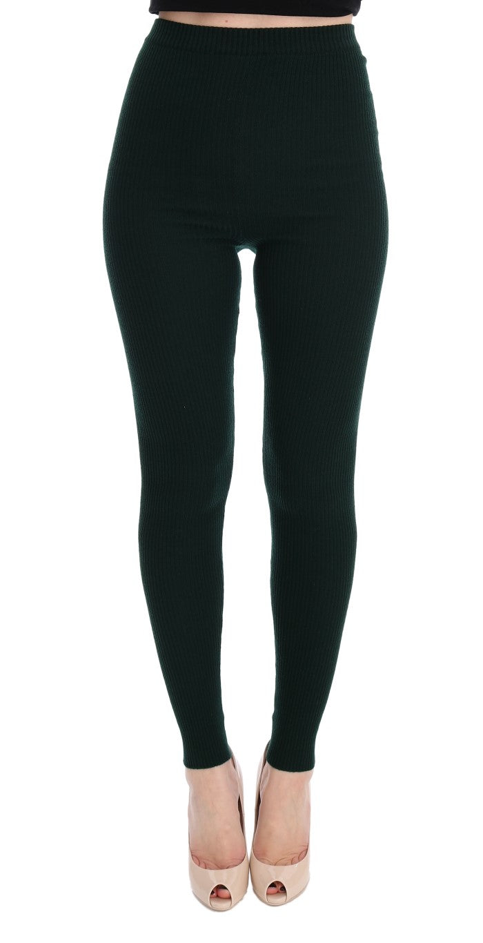 Dolce & Gabbana Gray Wool Stretch Tights