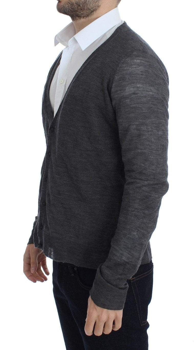 COSTUME NATIONAL C’N’C   Wool Button Cardigan Sweater #men, Catch, Costume National, feed-agegroup-adult, feed-color-gray, feed-gender-male, feed-size-IT50 | L, Gender_Men, Gray, IT50 | L, IT52 | XL, Kogan, Sweaters - Men - Clothing at SEYMAYKA