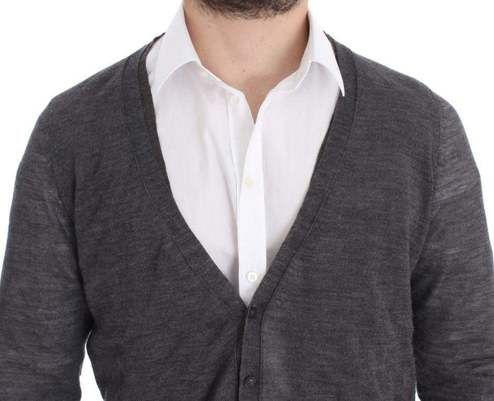 COSTUME NATIONAL C’N’C   Wool Button Cardigan Sweater #men, Catch, Costume National, feed-agegroup-adult, feed-color-gray, feed-gender-male, feed-size-IT50 | L, Gender_Men, Gray, IT50 | L, IT52 | XL, Kogan, Sweaters - Men - Clothing at SEYMAYKA