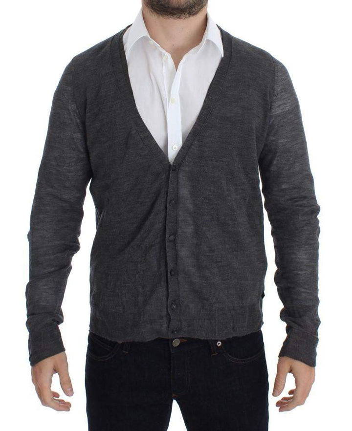 COSTUME NATIONAL C’N’C   Wool Button Cardigan Sweater #men, Catch, Costume National, feed-agegroup-adult, feed-color-gray, feed-gender-male, feed-size-IT50 | L, Gender_Men, Gray, IT50 | L, IT52 | XL, Kogan, Sweaters - Men - Clothing at SEYMAYKA