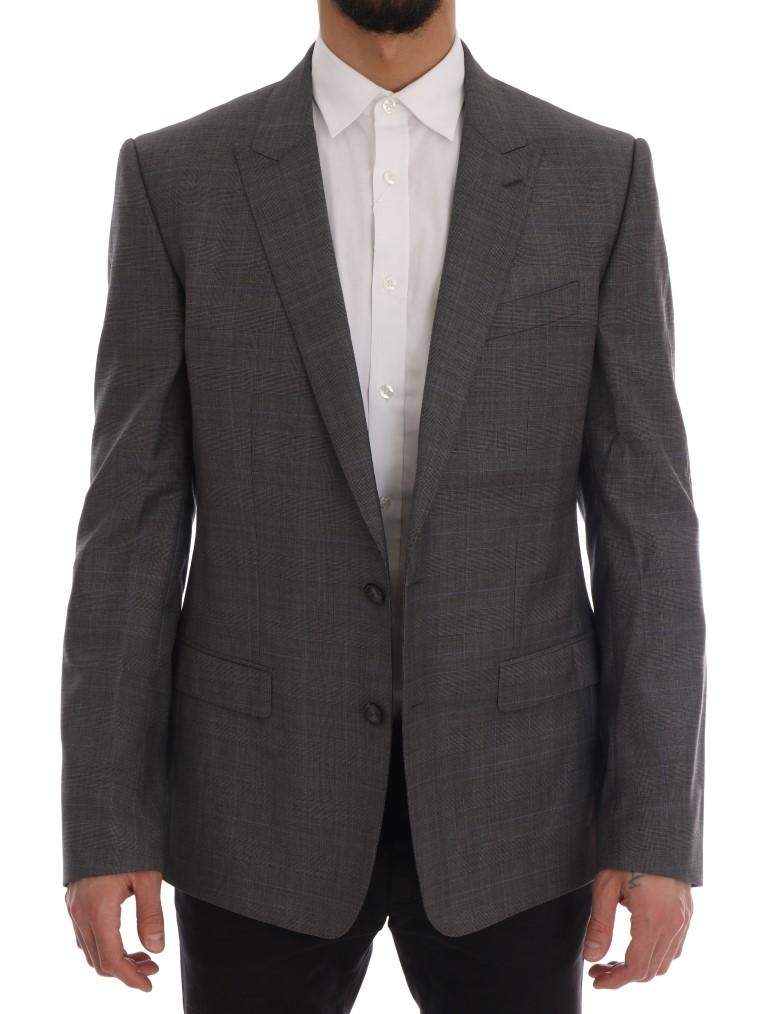 Dolce & Gabbana  Gray Wool MARTINI Slim Blazer #men, Blazers - Men - Clothing, Brand_Dolce & Gabbana, Catch, Dolce & Gabbana, feed-agegroup-adult, feed-color-gray, feed-gender-male, feed-size-IT56 | XXL, Gender_Men, Gray, IT56 | XXL, Kogan, Men - New Arrivals at SEYMAYKA