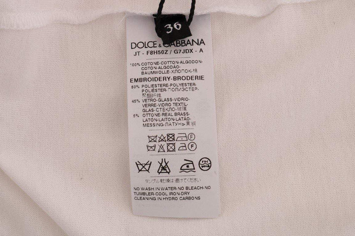 Dolce & Gabbana  White Cotton Fairy Tale T-Shirt #women, Brand_Dolce & Gabbana, Catch, Dolce & Gabbana, feed-agegroup-adult, feed-color-white, feed-gender-female, feed-size-IT36|XXS, feed-size-IT38|XS, Gender_Women, IT36|XXS, IT38|XS, Kogan, Tops & T-Shirts - Women - Clothing, White, Women - New Arrivals at SEYMAYKA