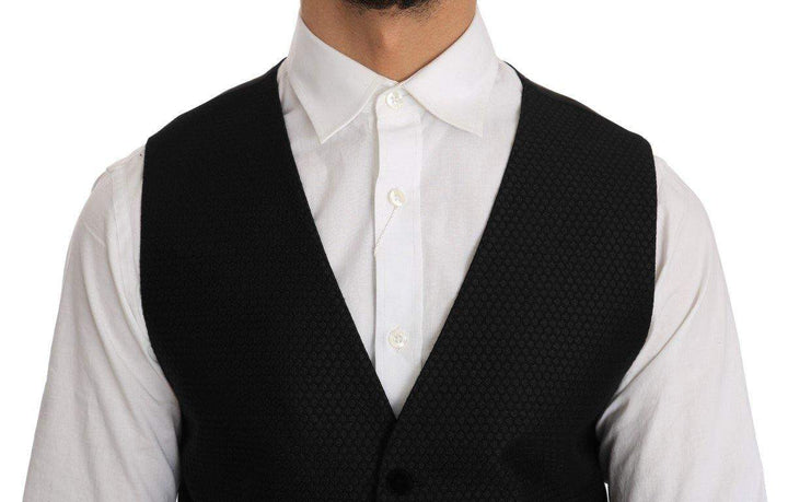 Dolce & Gabbana  Black Polka Dot Pattern Vest #men, Black, Brand_Dolce & Gabbana, Catch, Dolce & Gabbana, feed-agegroup-adult, feed-color-black, feed-gender-male, feed-size-IT48 | M, Gender_Men, IT48 | M, Kogan, Men - New Arrivals, Vests - Men - Clothing at SEYMAYKA