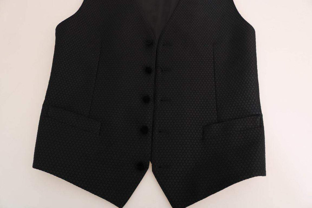 Dolce & Gabbana  Black Polka Dot Pattern Vest #men, Black, Brand_Dolce & Gabbana, Catch, Dolce & Gabbana, feed-agegroup-adult, feed-color-black, feed-gender-male, feed-size-IT48 | M, Gender_Men, IT48 | M, Kogan, Men - New Arrivals, Vests - Men - Clothing at SEYMAYKA