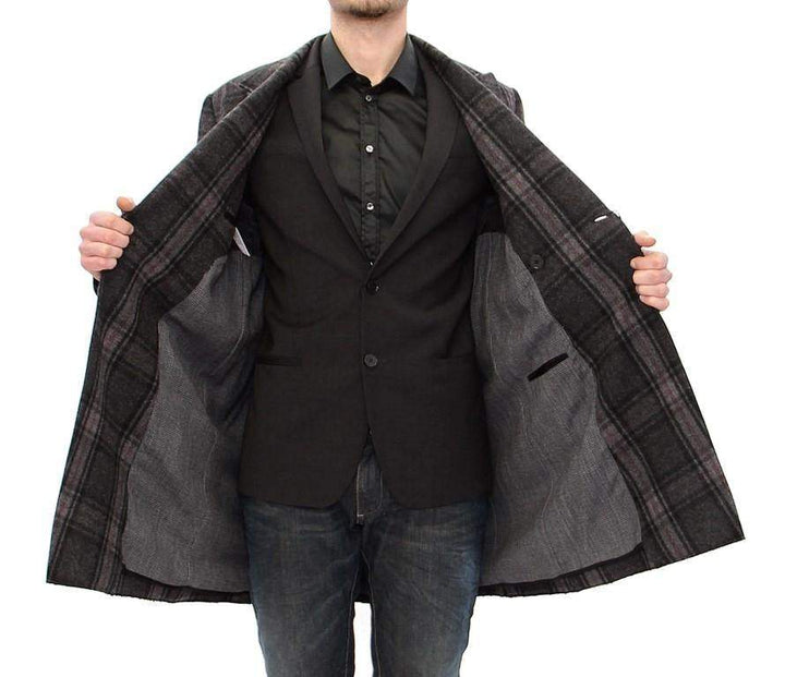 Dolce & Gabbana  Gray Double Breasted Coat Jacket #men, Brand_Dolce & Gabbana, Catch, Dolce & Gabbana, feed-agegroup-adult, feed-color-gray, feed-gender-male, feed-size-IT48 | M, Gender_Men, Gray, IT48 | M, Jackets - Men - Clothing, Kogan, Men - New Arrivals at SEYMAYKA