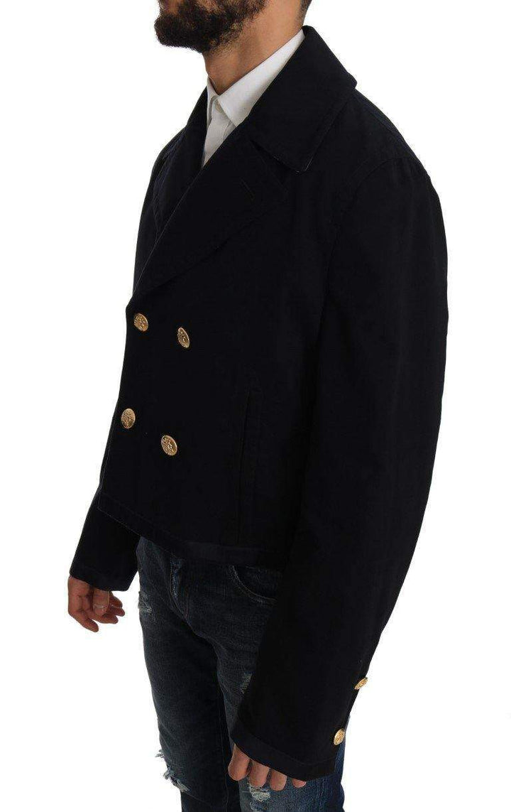 Dolce & Gabbana  Trench Blue Cotton Stretch Jacket Coat #men, Blazers - Men - Clothing, Blue, Brand_Dolce & Gabbana, Catch, Dolce & Gabbana, feed-agegroup-adult, feed-color-blue, feed-gender-male, feed-size-IT52 | L, Gender_Men, IT52 | L, Kogan, Men - New Arrivals at SEYMAYKA