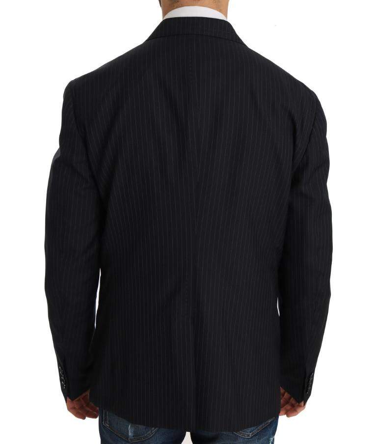 Dolce & Gabbana  Gray Striped Wool Jacket Coat Slim Blazer #men, Blazers - Men - Clothing, Brand_Dolce & Gabbana, Catch, Dolce & Gabbana, feed-agegroup-adult, feed-color-gray, feed-gender-male, feed-size-IT50 | L, Gender_Men, Gray, IT50 | L, Kogan, Men - New Arrivals at SEYMAYKA