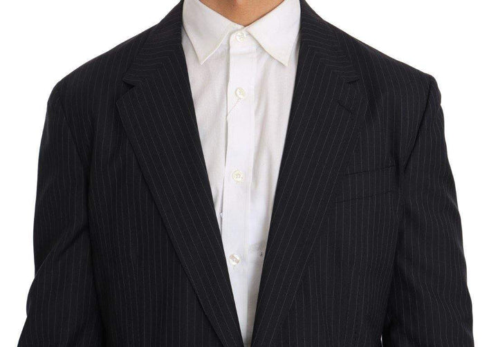 Dolce & Gabbana  Gray Striped Wool Jacket Coat Slim Blazer #men, Blazers - Men - Clothing, Brand_Dolce & Gabbana, Catch, Dolce & Gabbana, feed-agegroup-adult, feed-color-gray, feed-gender-male, feed-size-IT50 | L, Gender_Men, Gray, IT50 | L, Kogan, Men - New Arrivals at SEYMAYKA