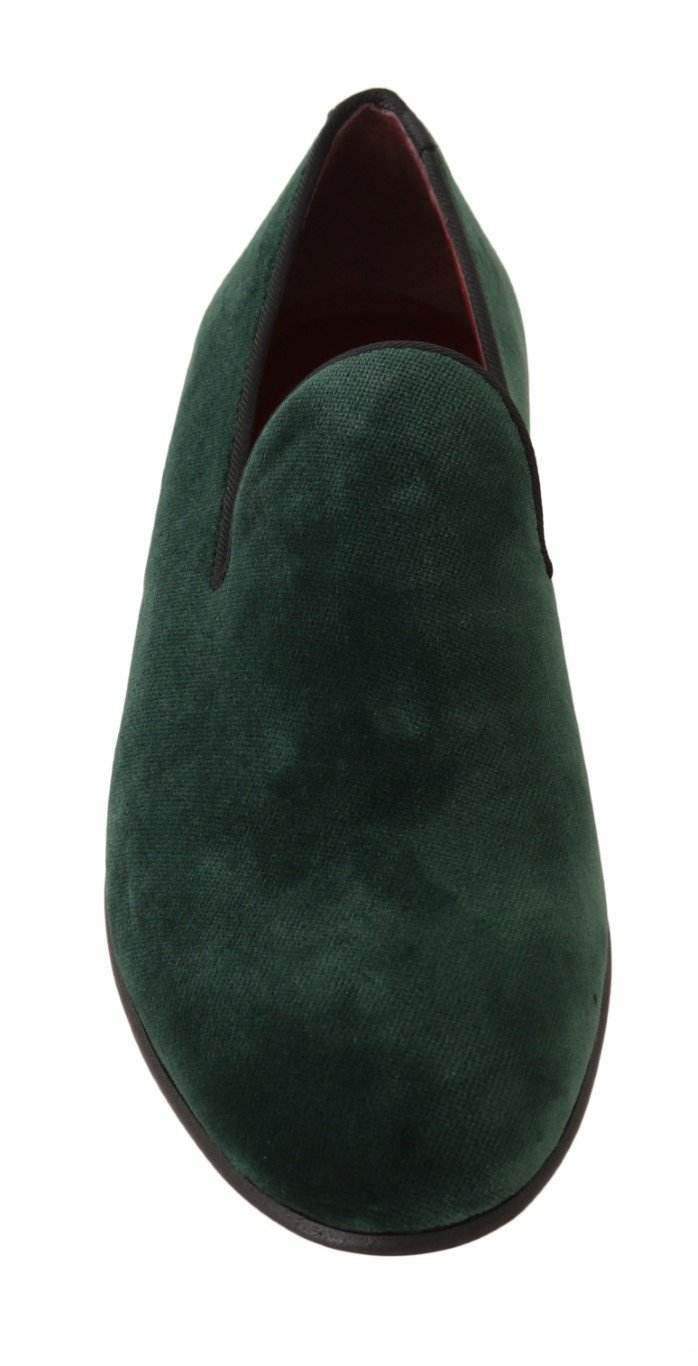 Dolce & Gabbana  Green Suede Leather Slippers Loafers #women, Brand_Dolce & Gabbana, Catch, Dolce & Gabbana, EU35/US4.5, feed-agegroup-adult, feed-color-green, feed-gender-female, feed-size-US4.5, Flat Shoes - Women - Shoes, Gender_Women, Green, Kogan, Shoes - New Arrivals at SEYMAYKA