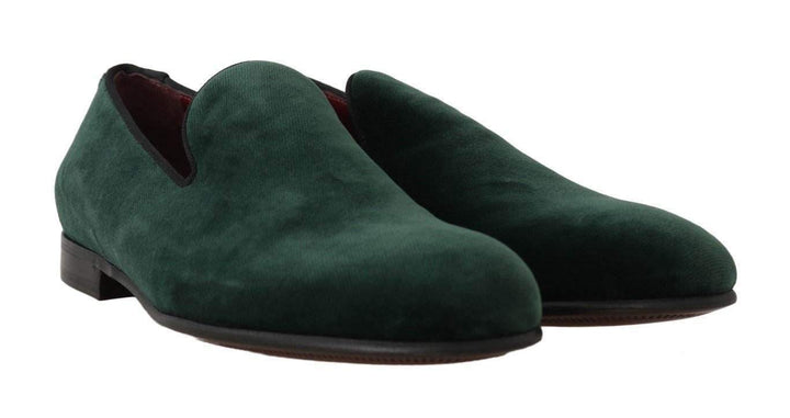 Dolce & Gabbana  Green Suede Leather Slippers Loafers #women, Brand_Dolce & Gabbana, Catch, Dolce & Gabbana, EU35/US4.5, feed-agegroup-adult, feed-color-green, feed-gender-female, feed-size-US4.5, Flat Shoes - Women - Shoes, Gender_Women, Green, Kogan, Shoes - New Arrivals at SEYMAYKA