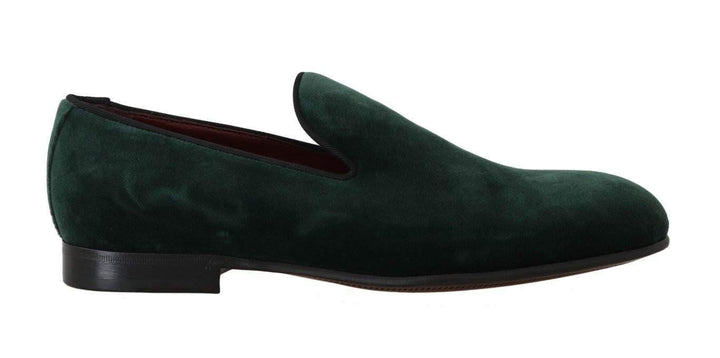 Dolce & Gabbana  Green Suede Leather Slippers Loafers #women, Brand_Dolce & Gabbana, Catch, Dolce & Gabbana, EU35/US4.5, feed-agegroup-adult, feed-color-green, feed-gender-female, feed-size-US4.5, Flat Shoes - Women - Shoes, Gender_Women, Green, Kogan, Shoes - New Arrivals at SEYMAYKA