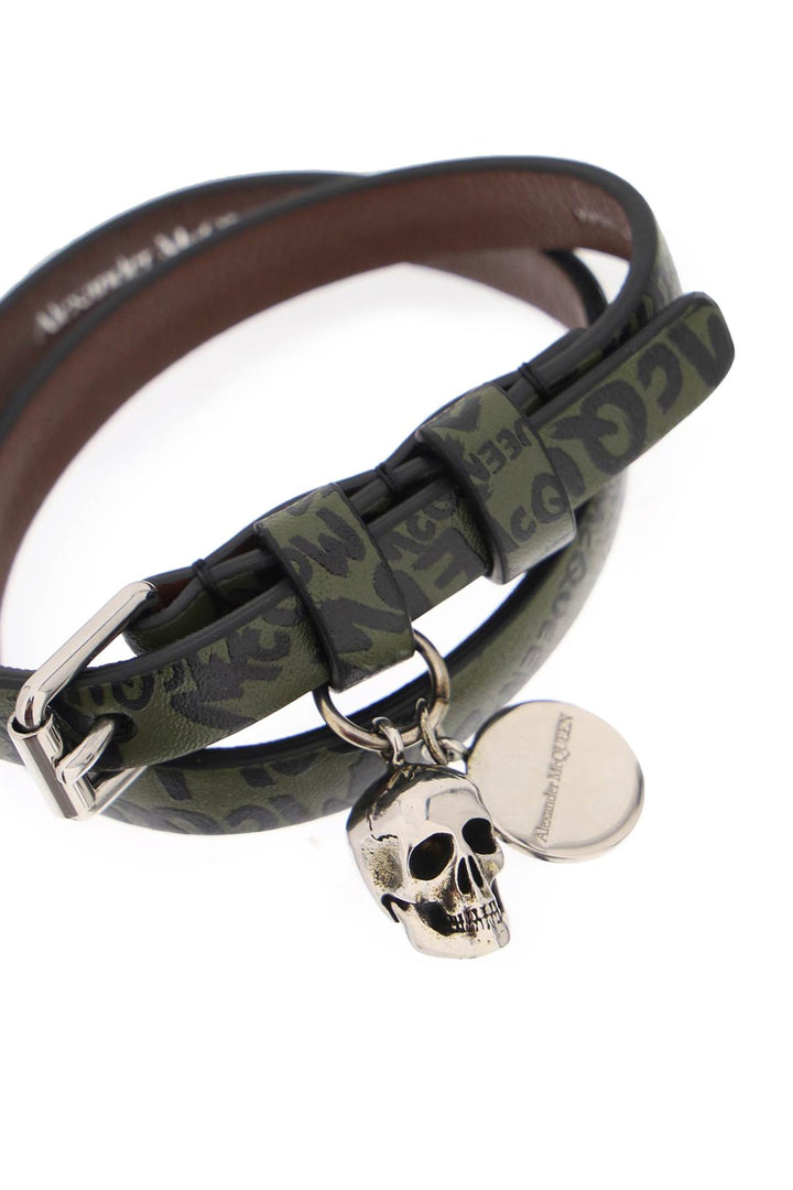 Alexander mcqueen skull double wrap bracelet-2