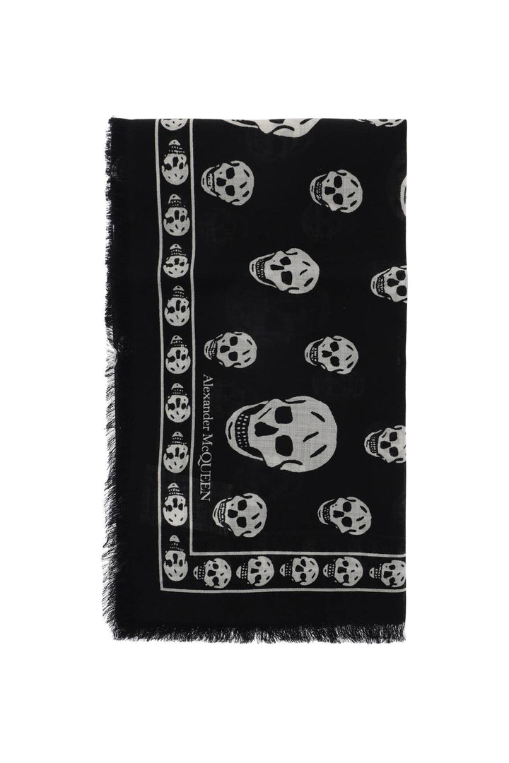 Alexander mcqueen light wool skull scarf-0