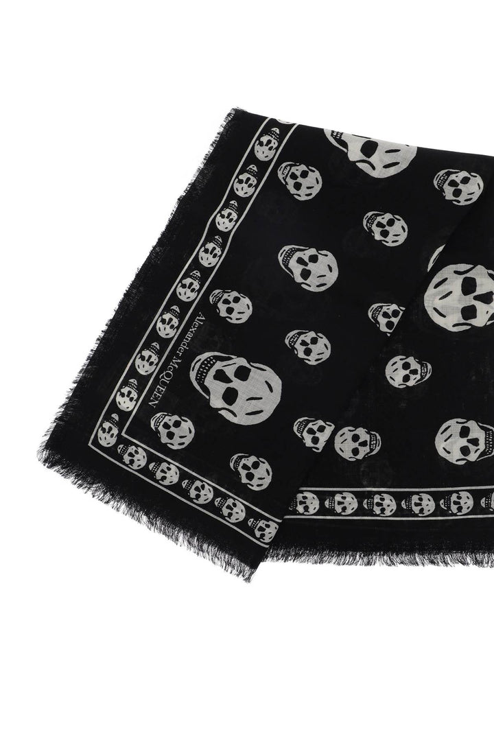 Alexander mcqueen light wool skull scarf-2