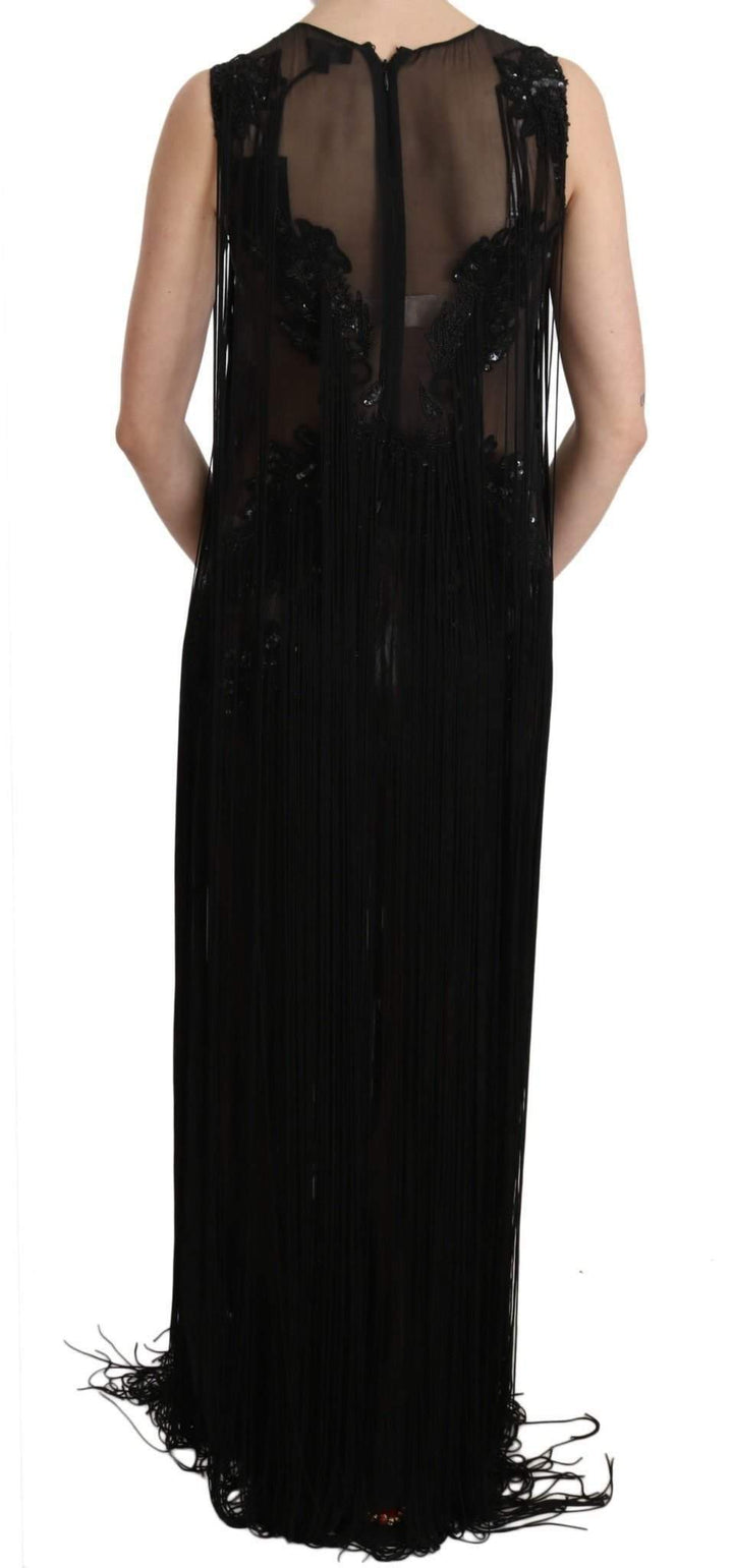 John Richmond  Silk Beaded Sequined Sheer Dress #women, Black, Catch, Clothing_Dress, Dresses - Women - Clothing, feed-agegroup-adult, feed-color-black, feed-gender-female, feed-size-IT42|M, Gender_Women, IT42|M, John Richmond, Kogan, Women - New Arrivals at SEYMAYKA