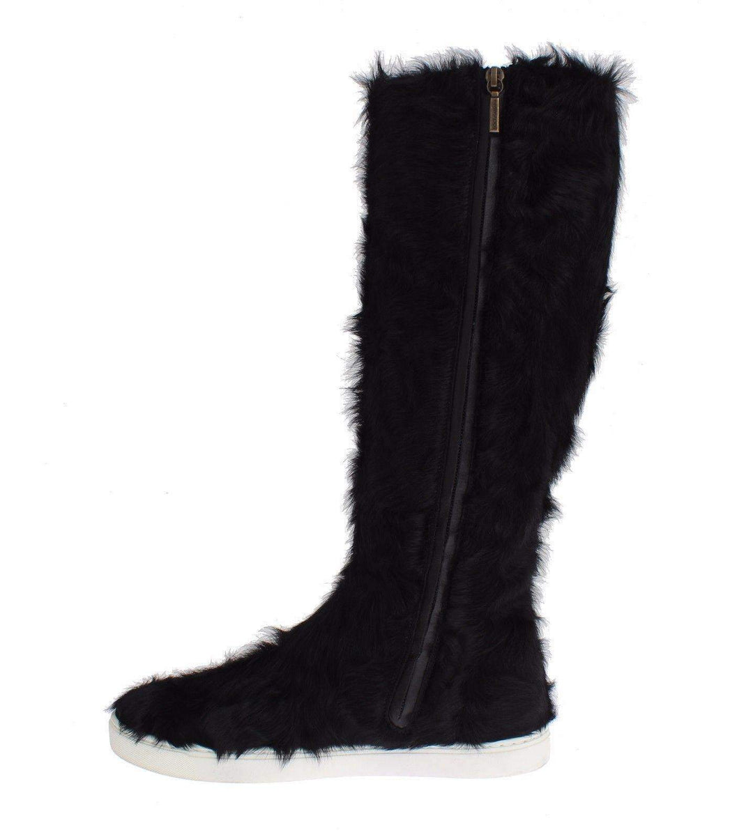 Dolce & Gabbana Black Xiangao Lamb Fur Leather Boots #women, Black, Boots - Women - Shoes, Brand_Dolce & Gabbana, Catch, Dolce & Gabbana, EU35/US4.5, EU36/US5.5, feed-agegroup-adult, feed-color-black, feed-gender-female, feed-size-US4.5, feed-size-US5.5, Gender_Women, Kogan at SEYMAYKA