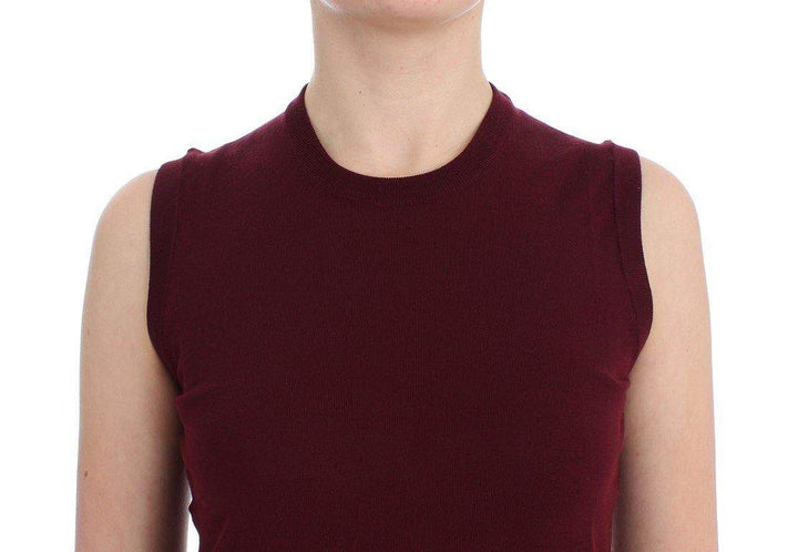 Dolce & Gabbana  Red Sleeveless Crewneck Vest Pullover #women, Brand_Dolce & Gabbana, Catch, Dolce & Gabbana, feed-agegroup-adult, feed-color-red, feed-gender-female, feed-size-IT36|XXS, feed-size-IT38|XS, feed-size-IT40|S, feed-size-IT42|M, Gender_Women, IT36|XXS, IT38|XS, IT40|S, IT42|M, Kogan, Red, Tops & T-Shirts - Women - Clothing at SEYMAYKA