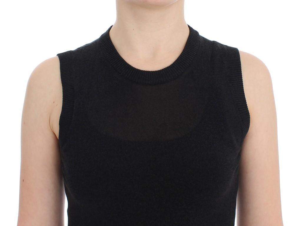 Dolce & Gabbana  Black Sleeveless Crewneck Vest Pullover #women, Black, Brand_Dolce & Gabbana, Catch, Dolce & Gabbana, feed-agegroup-adult, feed-color-black, feed-gender-female, feed-size-IT36|XXS, feed-size-IT38|XS, feed-size-IT44|L, feed-size-IT48 | XL, Gender_Women, IT36|XXS, IT38|XS, IT40|S, IT44|L, IT48 | XL, Kogan, Tops & T-Shirts - Women - Clothing at SEYMAYKA