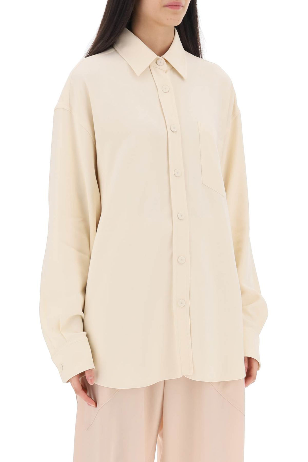 Stella mccartney oversized shirt in crepe jersey-1