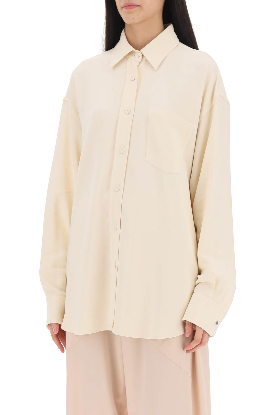 Stella mccartney oversized shirt in crepe jersey-3