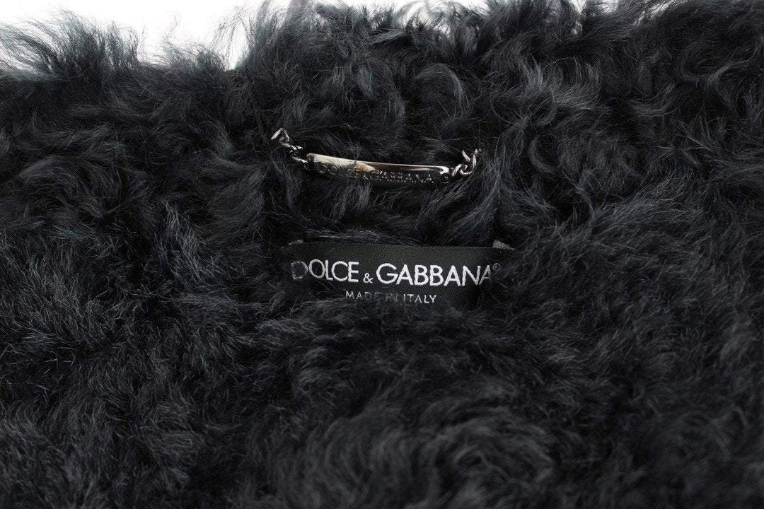 Dolce & Gabbana  Black Goat Fur Shearling Long Jacket Coat #women, Black, Brand_Dolce & Gabbana, Catch, Dolce & Gabbana, feed-agegroup-adult, feed-color-black, feed-gender-female, feed-size-IT40|S, Gender_Women, IT40|S, Kogan, Tops & T-Shirts - Women - Clothing at SEYMAYKA