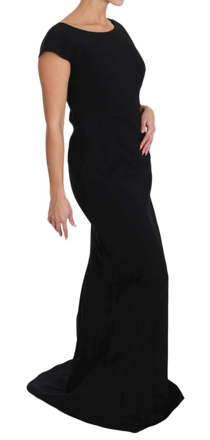 Dolce & Gabbana  Black Stretch Fit Flare Gown Maxi #women, Black, Brand_Dolce & Gabbana, Catch, Dolce & Gabbana, Dresses - Women - Clothing, feed-agegroup-adult, feed-color-black, feed-gender-female, feed-size-IT36 | XS, feed-size-IT44|L, Gender_Women, IT36 | XS, IT44|L, Kogan, Women - New Arrivals at SEYMAYKA