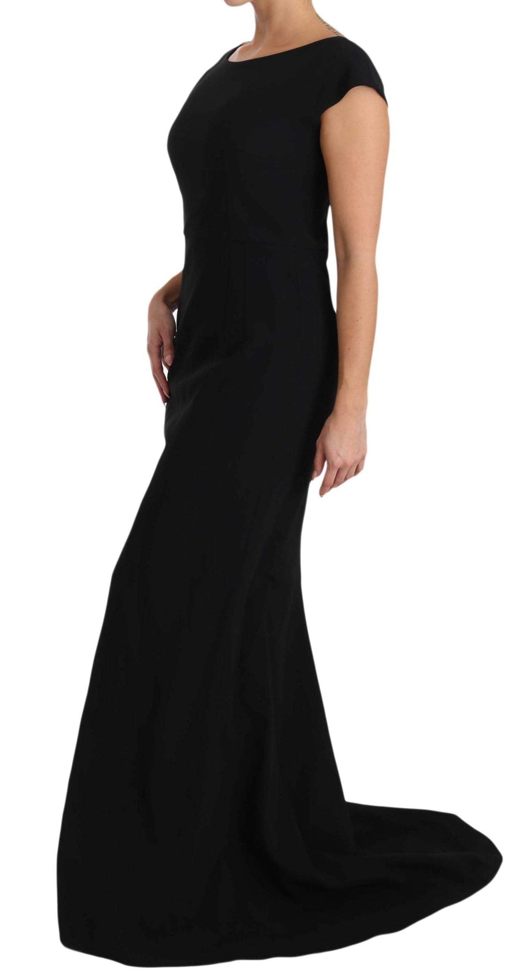 Dolce & Gabbana  Black Stretch Fit Flare Gown Maxi #women, Black, Brand_Dolce & Gabbana, Catch, Dolce & Gabbana, Dresses - Women - Clothing, feed-agegroup-adult, feed-color-black, feed-gender-female, feed-size-IT36 | XS, feed-size-IT44|L, Gender_Women, IT36 | XS, IT44|L, Kogan, Women - New Arrivals at SEYMAYKA