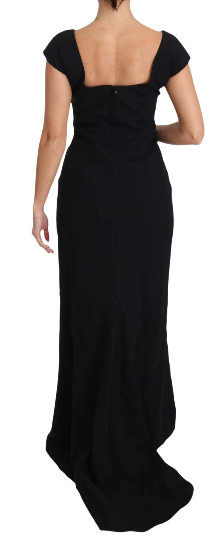 Dolce & Gabbana  Black Stretch Fit Flare Gown Maxi #women, Black, Brand_Dolce & Gabbana, Catch, Dolce & Gabbana, Dresses - Women - Clothing, feed-agegroup-adult, feed-color-black, feed-gender-female, feed-size-IT36 | XS, feed-size-IT44|L, Gender_Women, IT36 | XS, IT44|L, Kogan, Women - New Arrivals at SEYMAYKA