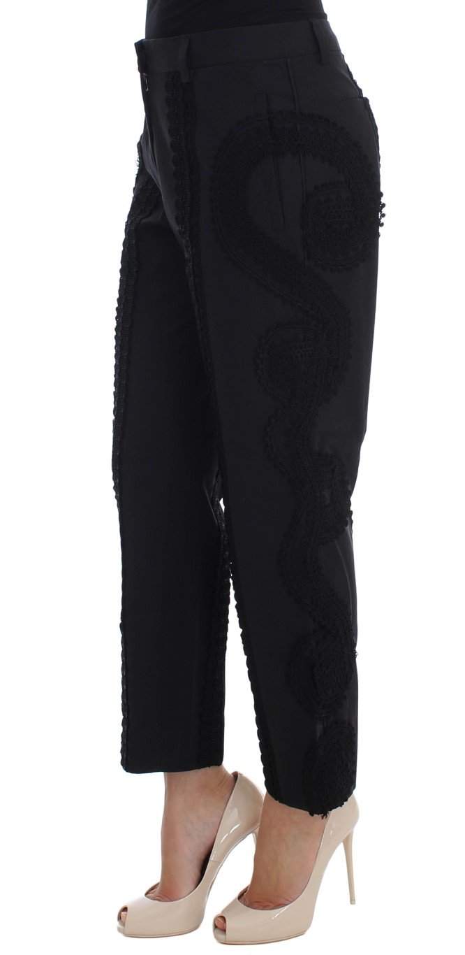 Dolce & Gabbana  Black Cotton Stretch Torero Capris Pants #women, Black, Brand_Dolce & Gabbana, Catch, Dolce & Gabbana, feed-agegroup-adult, feed-color-black, feed-gender-female, feed-size-IT36 | XS, feed-size-IT38 | S, feed-size-IT40|S, feed-size-IT42|M, Gender_Women, IT36 | XS, IT38 | S, IT40|S, IT42|M, Kogan, Shorts - Women - Clothing at SEYMAYKA