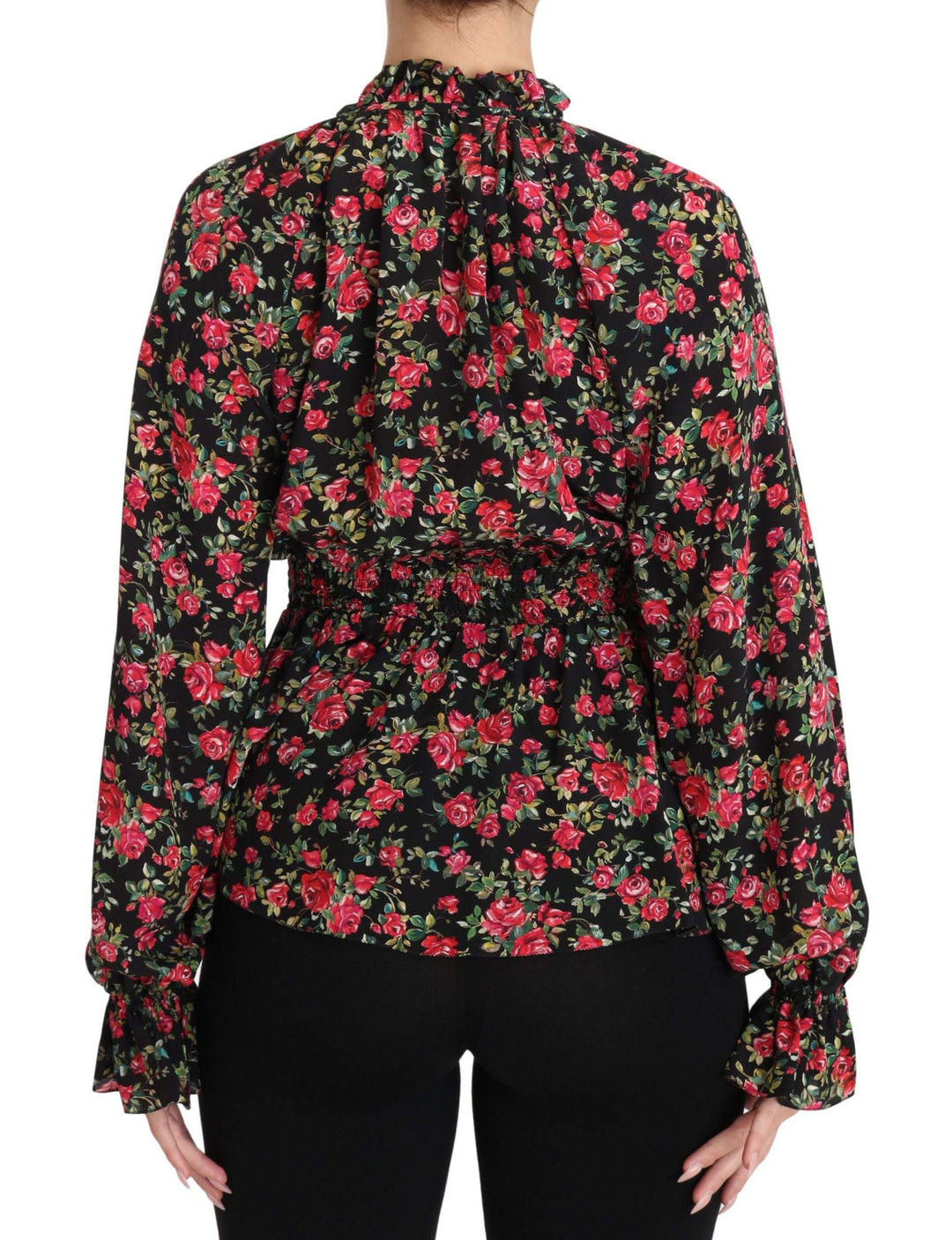 Dolce & Gabbana Black Rose Print Floral Shirt Top Blouse #women, Black, Brand_Dolce & Gabbana, Catch, Dolce & Gabbana, feed-agegroup-adult, feed-color-black, feed-gender-female, feed-size-IT36|XXS, feed-size-IT38|XS, feed-size-IT44|L, Gender_Women, IT36|XXS, IT38|XS, IT40|S, IT44|L, IT46|XL, Kogan, Tops & T-Shirts - Women - Clothing, Women - New Arrivals at SEYMAYKA