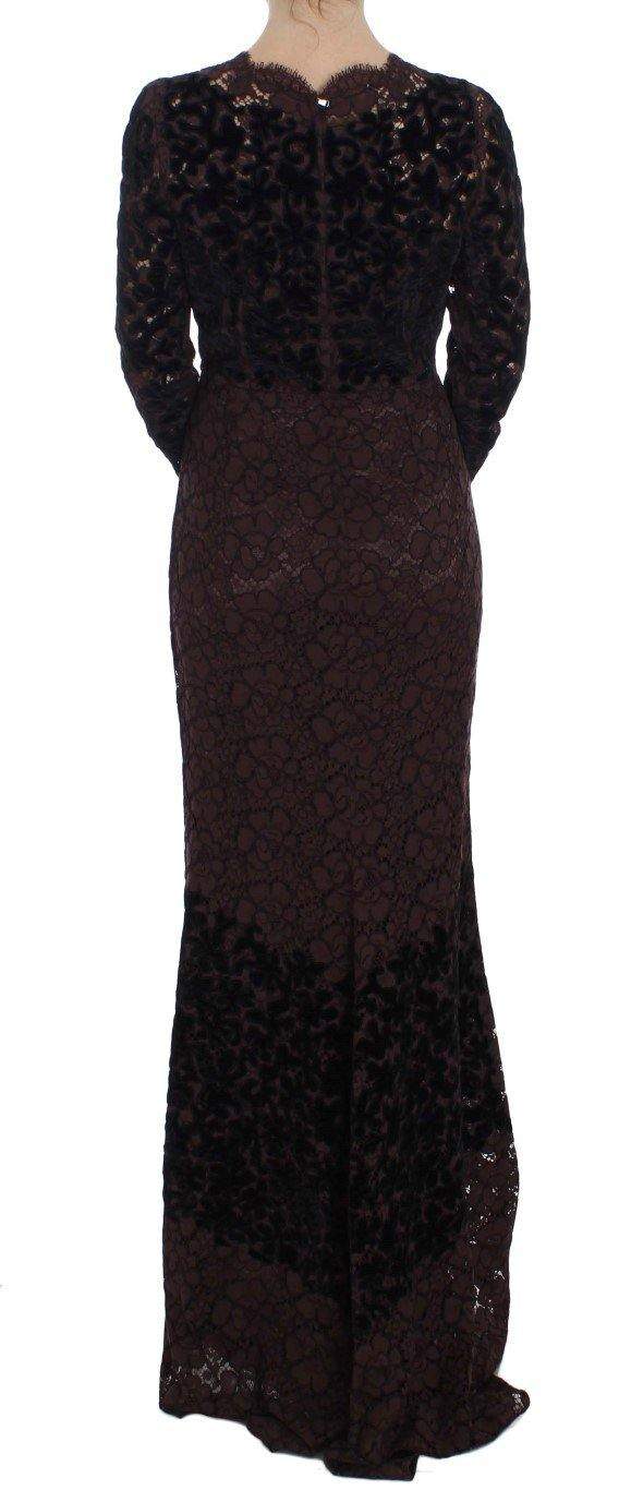 Dolce & Gabbana  Purple Floral Lace Ricamo Maxi Dress #women, Black, Brand_Dolce & Gabbana, Catch, Clothing_Dress, Dolce & Gabbana, Dresses - Women - Clothing, feed-agegroup-adult, feed-color-black, feed-gender-female, feed-size-IT40|S, feed-size-IT42|M, feed-size-IT44|L, Gender_Women, IT40|S, IT42|M, IT44|L, Kogan at SEYMAYKA