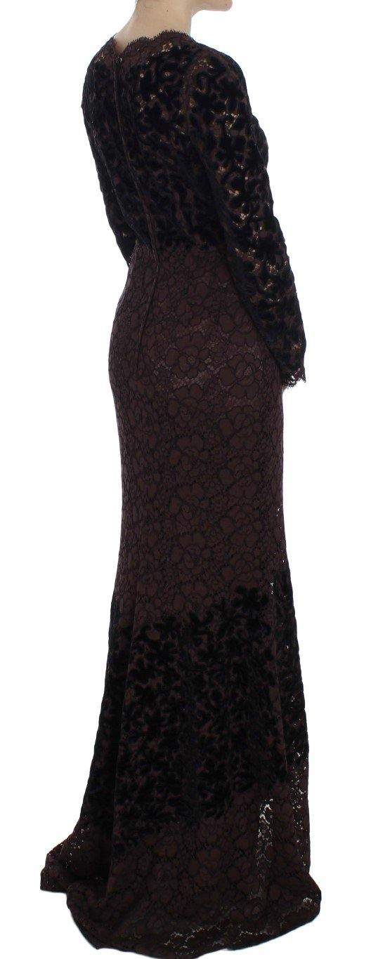 Dolce & Gabbana  Purple Floral Lace Ricamo Maxi Dress #women, Black, Brand_Dolce & Gabbana, Catch, Clothing_Dress, Dolce & Gabbana, Dresses - Women - Clothing, feed-agegroup-adult, feed-color-black, feed-gender-female, feed-size-IT40|S, feed-size-IT42|M, feed-size-IT44|L, Gender_Women, IT40|S, IT42|M, IT44|L, Kogan at SEYMAYKA