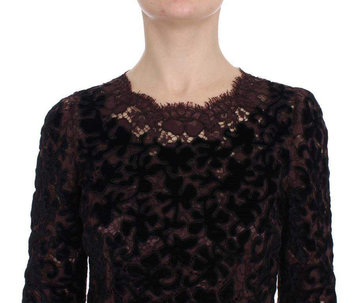 Dolce & Gabbana  Purple Floral Lace Ricamo Maxi Dress #women, Black, Brand_Dolce & Gabbana, Catch, Clothing_Dress, Dolce & Gabbana, Dresses - Women - Clothing, feed-agegroup-adult, feed-color-black, feed-gender-female, feed-size-IT40|S, feed-size-IT42|M, feed-size-IT44|L, Gender_Women, IT40|S, IT42|M, IT44|L, Kogan at SEYMAYKA