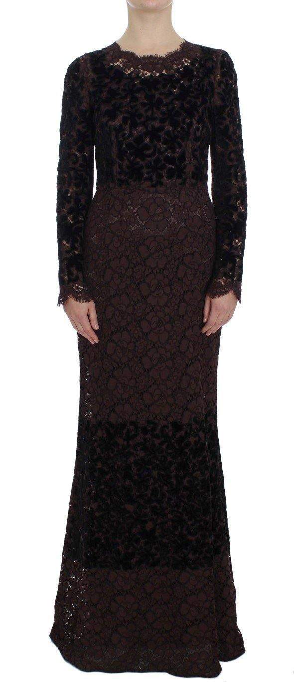 Dolce & Gabbana  Purple Floral Lace Ricamo Maxi Dress #women, Black, Brand_Dolce & Gabbana, Catch, Clothing_Dress, Dolce & Gabbana, Dresses - Women - Clothing, feed-agegroup-adult, feed-color-black, feed-gender-female, feed-size-IT40|S, feed-size-IT42|M, feed-size-IT44|L, Gender_Women, IT40|S, IT42|M, IT44|L, Kogan at SEYMAYKA