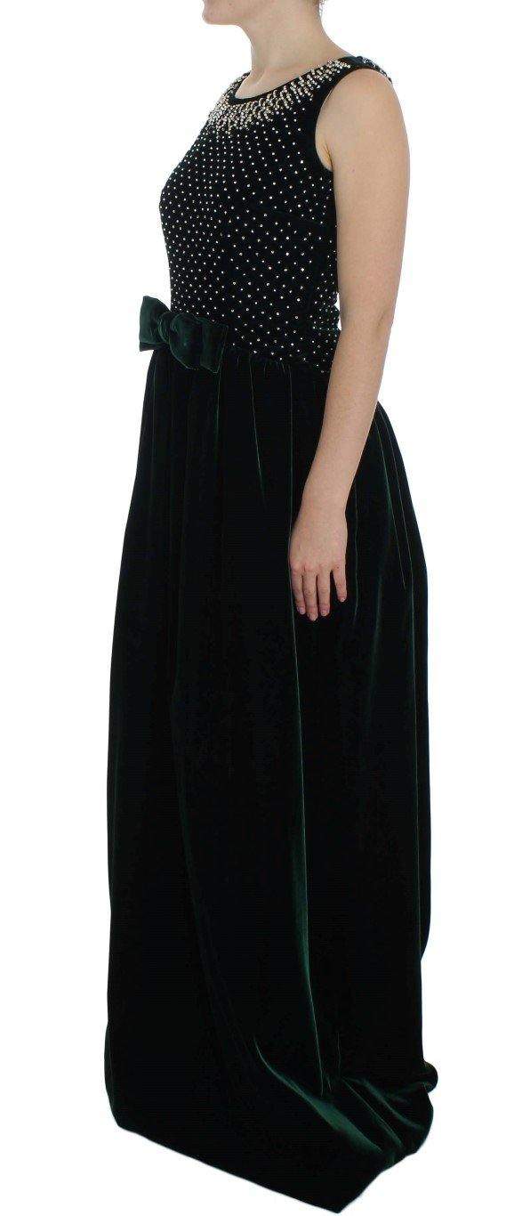 Dolce & Gabbana  Green Velvet Crystal Long Maxi Dress #women, Blue, Brand_Dolce & Gabbana, Catch, Clothing_Dress, Dolce & Gabbana, Dresses - Women - Clothing, feed-agegroup-adult, feed-color-blue, feed-gender-female, feed-size-IT38|XS, feed-size-IT40|S, Gender_Women, IT38|XS, IT40|S, IT46|XL, Kogan at SEYMAYKA