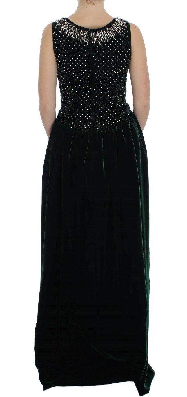 Dolce & Gabbana  Green Velvet Crystal Long Maxi Dress #women, Blue, Brand_Dolce & Gabbana, Catch, Clothing_Dress, Dolce & Gabbana, Dresses - Women - Clothing, feed-agegroup-adult, feed-color-blue, feed-gender-female, feed-size-IT38|XS, feed-size-IT40|S, Gender_Women, IT38|XS, IT40|S, IT46|XL, Kogan at SEYMAYKA