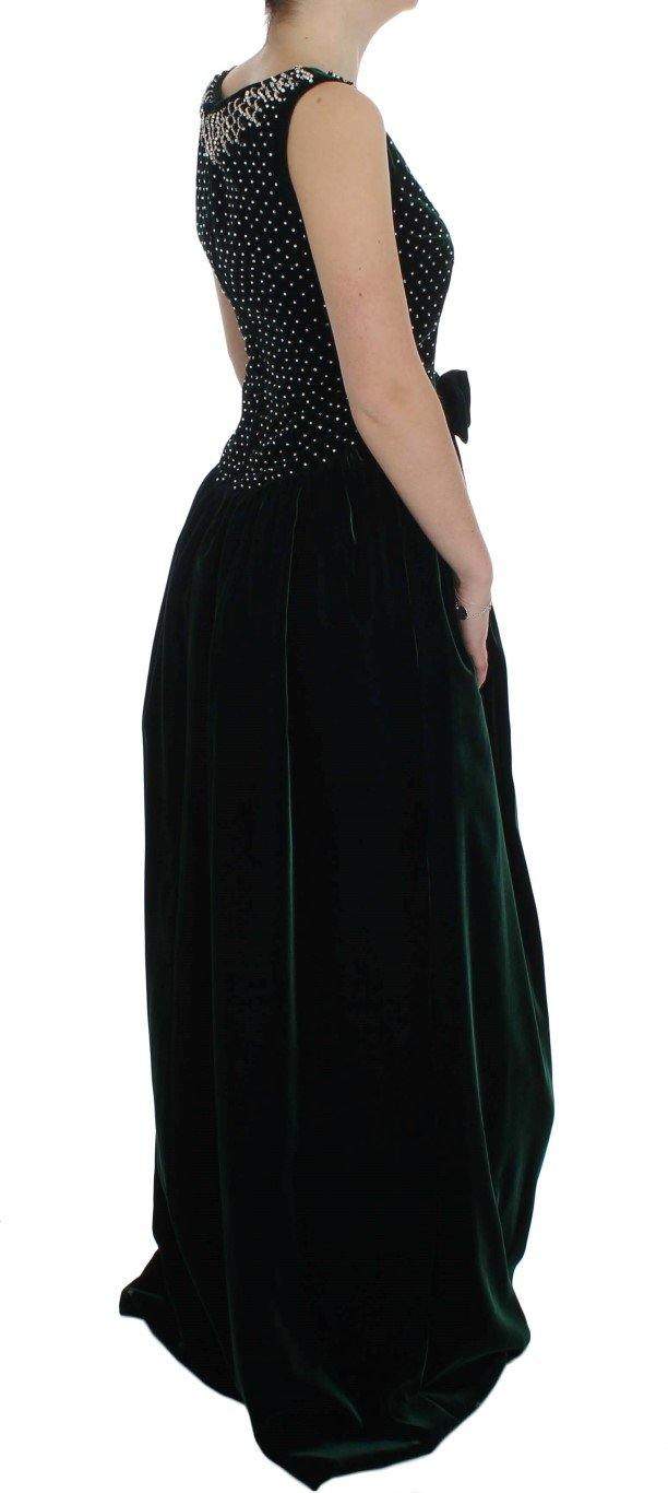 Dolce & Gabbana  Green Velvet Crystal Long Maxi Dress #women, Blue, Brand_Dolce & Gabbana, Catch, Clothing_Dress, Dolce & Gabbana, Dresses - Women - Clothing, feed-agegroup-adult, feed-color-blue, feed-gender-female, feed-size-IT38|XS, feed-size-IT40|S, Gender_Women, IT38|XS, IT40|S, IT46|XL, Kogan at SEYMAYKA