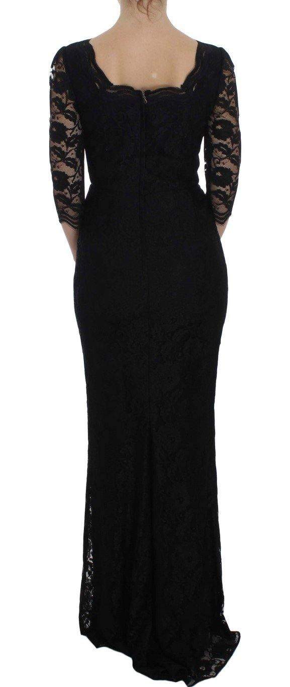 Dolce & Gabbana  Black Floral Lace Long Ball Maxi Dress #women, Black, Brand_Dolce & Gabbana, Catch, Clothing_Dress, Dolce & Gabbana, Dresses - Women - Clothing, feed-agegroup-adult, feed-color-black, feed-gender-female, feed-size-IT40|S, Gender_Women, IT40|S, Kogan at SEYMAYKA