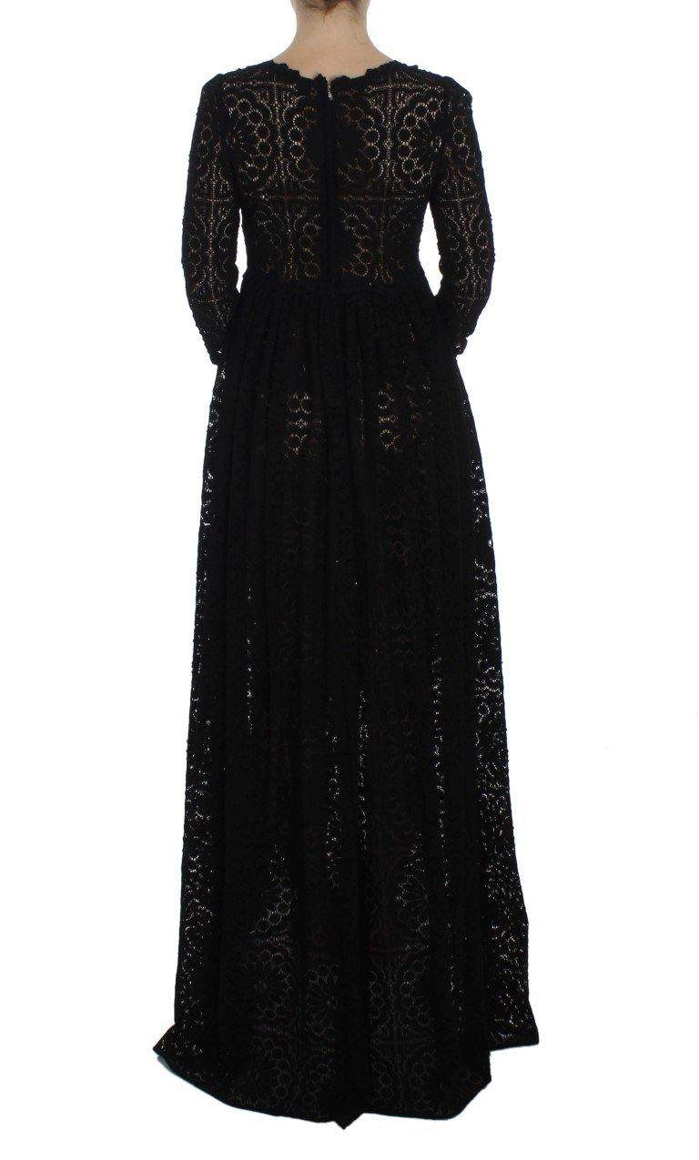 Dolce & Gabbana  Black Ricamo Knitted Full Length Maxi Dress #women, Black, Brand_Dolce & Gabbana, Catch, Clothing_Dress, Dolce & Gabbana, Dresses - Women - Clothing, feed-agegroup-adult, feed-color-black, feed-gender-female, feed-size-IT40|S, Gender_Women, IT40|S, Kogan at SEYMAYKA