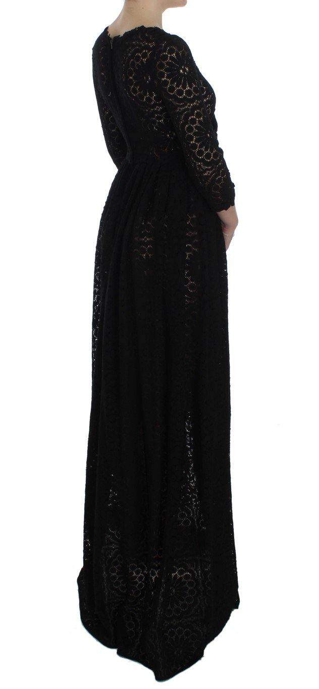 Dolce & Gabbana  Black Ricamo Knitted Full Length Maxi Dress #women, Black, Brand_Dolce & Gabbana, Catch, Clothing_Dress, Dolce & Gabbana, Dresses - Women - Clothing, feed-agegroup-adult, feed-color-black, feed-gender-female, feed-size-IT40|S, Gender_Women, IT40|S, Kogan at SEYMAYKA