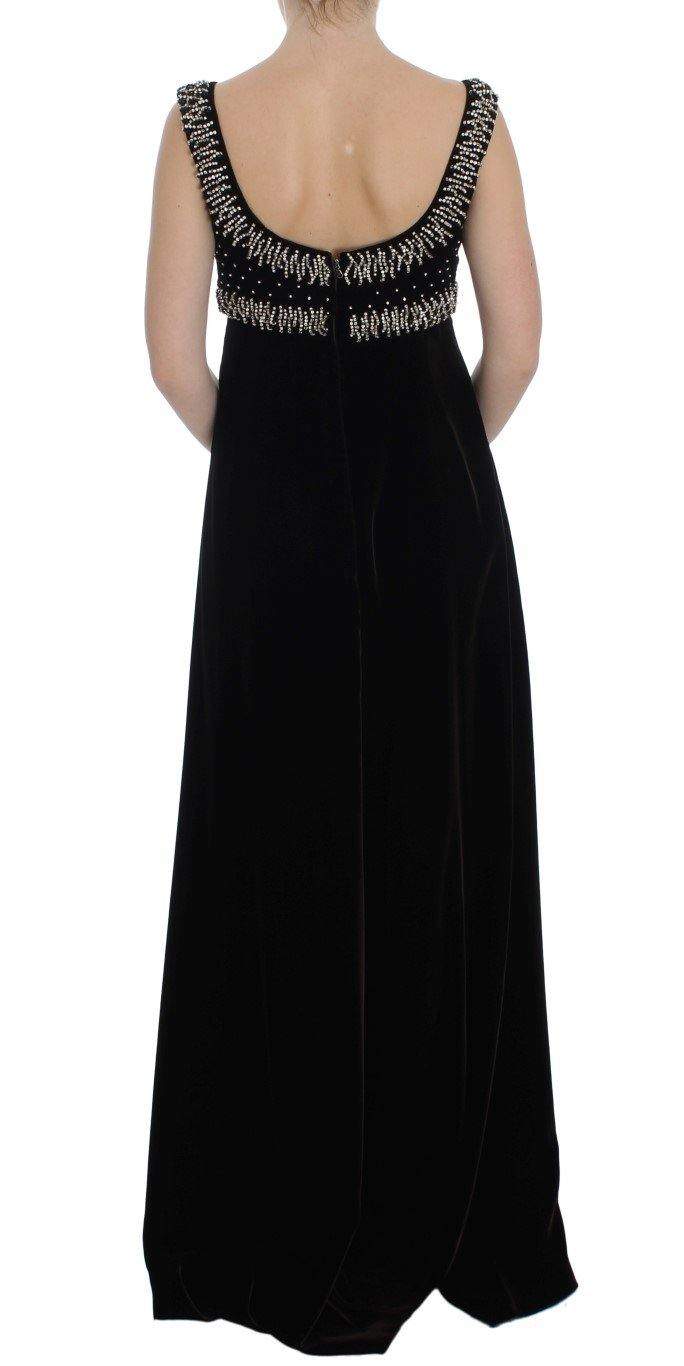 Dolce & Gabbana  Brown Velvet Crystal Sheath Gown Dress #women, Brand_Dolce & Gabbana, Brown, Catch, Clothing_Dress, Dolce & Gabbana, Dresses - Women - Clothing, feed-agegroup-adult, feed-color-brown, feed-gender-female, feed-size-IT40|S, Gender_Women, IT40|S, Kogan at SEYMAYKA