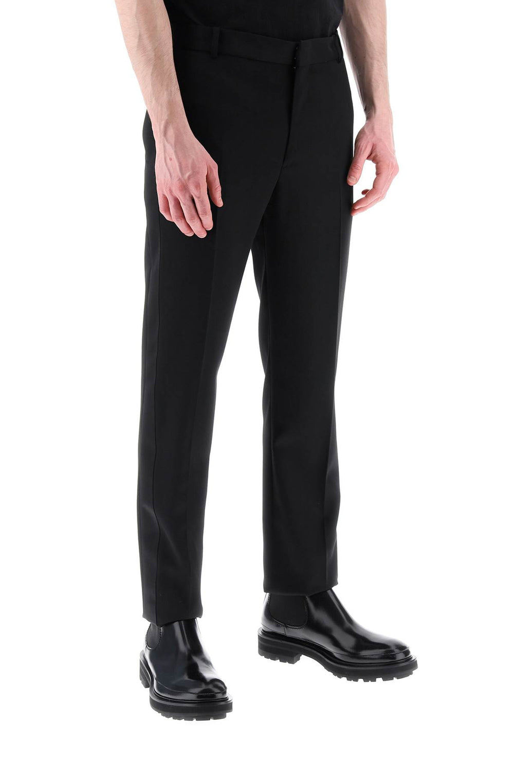 Alexander mcqueen smoking pants in grain de poudre-1