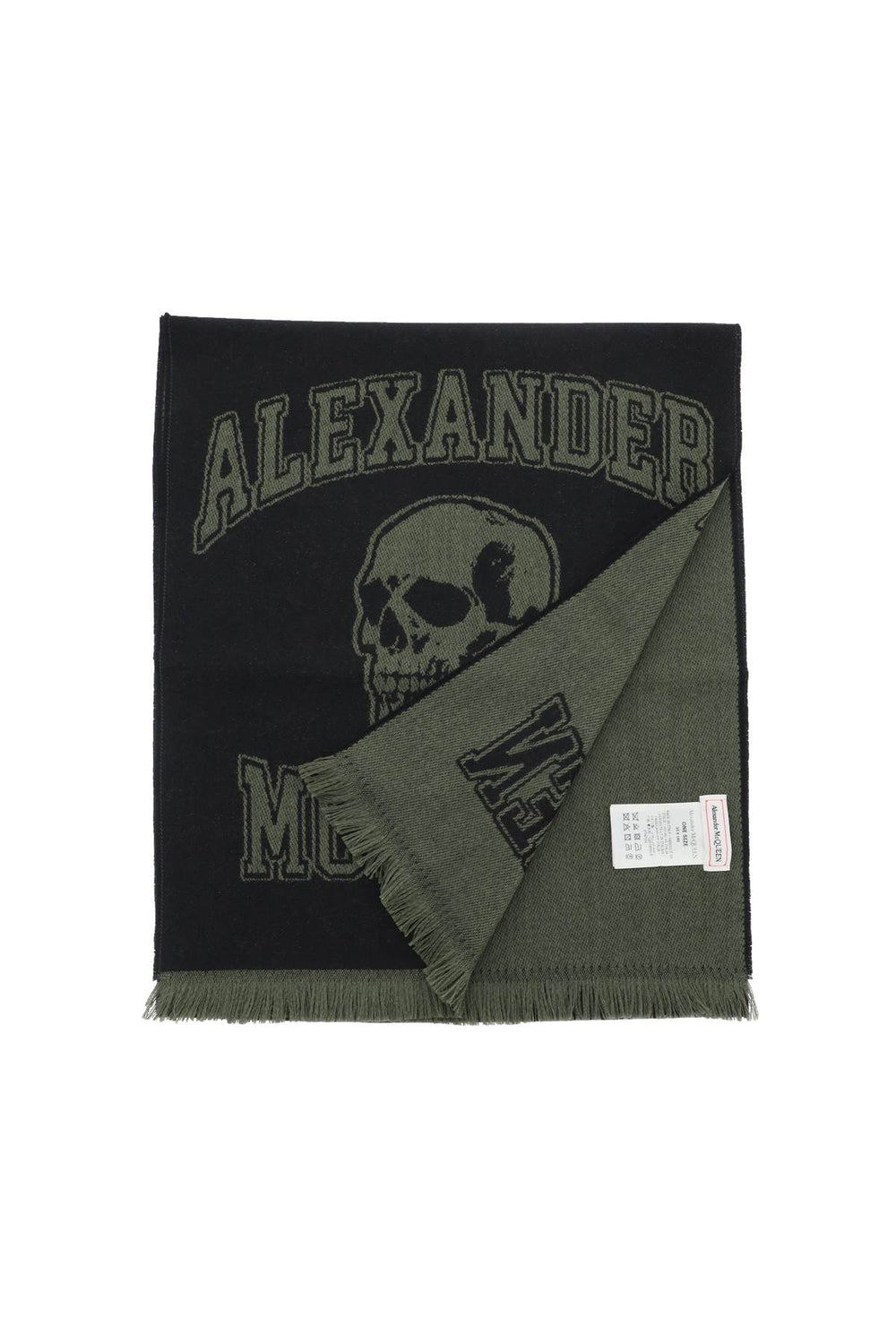 Alexander mcqueen varsity logo wool scarf-1