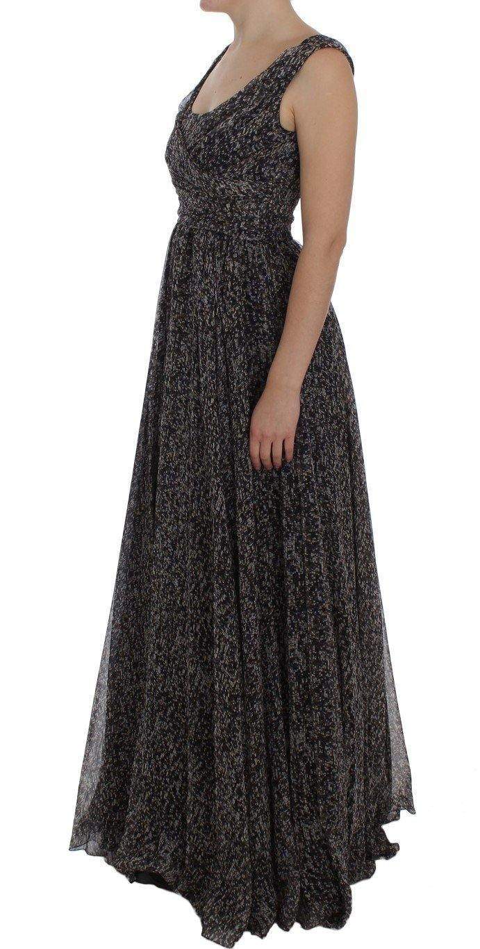 Dolce & Gabbana  Dark Silk Shift Gown Full Length Dress #women, Brand_Dolce & Gabbana, Catch, Clothing_Dress, Dolce & Gabbana, Dresses - Women - Clothing, feed-agegroup-adult, feed-color-multicolor, feed-gender-female, feed-size-IT40|S, Gender_Women, IT40|S, Kogan, Multicolor at SEYMAYKA