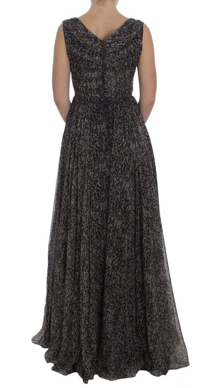 Dolce & Gabbana  Dark Silk Shift Gown Full Length Dress #women, Brand_Dolce & Gabbana, Catch, Clothing_Dress, Dolce & Gabbana, Dresses - Women - Clothing, feed-agegroup-adult, feed-color-multicolor, feed-gender-female, feed-size-IT40|S, Gender_Women, IT40|S, Kogan, Multicolor at SEYMAYKA