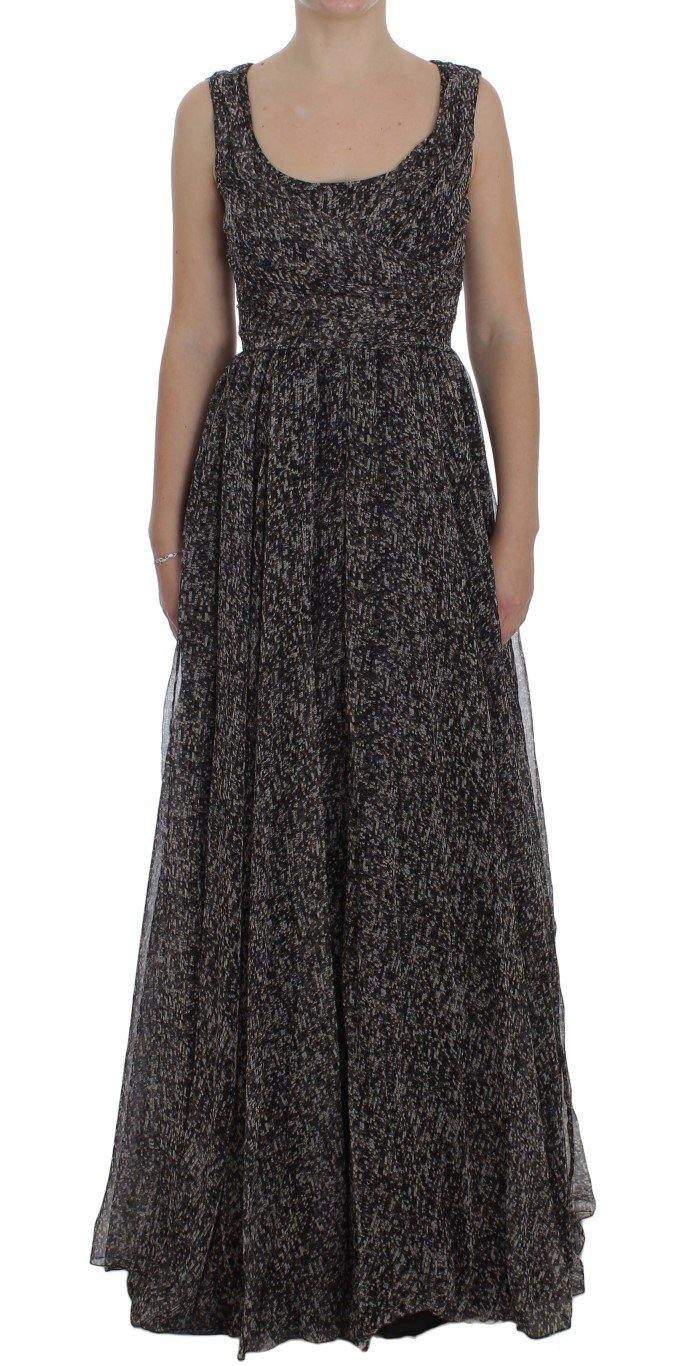 Dolce & Gabbana  Dark Silk Shift Gown Full Length Dress #women, Brand_Dolce & Gabbana, Catch, Clothing_Dress, Dolce & Gabbana, Dresses - Women - Clothing, feed-agegroup-adult, feed-color-multicolor, feed-gender-female, feed-size-IT40|S, Gender_Women, IT40|S, Kogan, Multicolor at SEYMAYKA