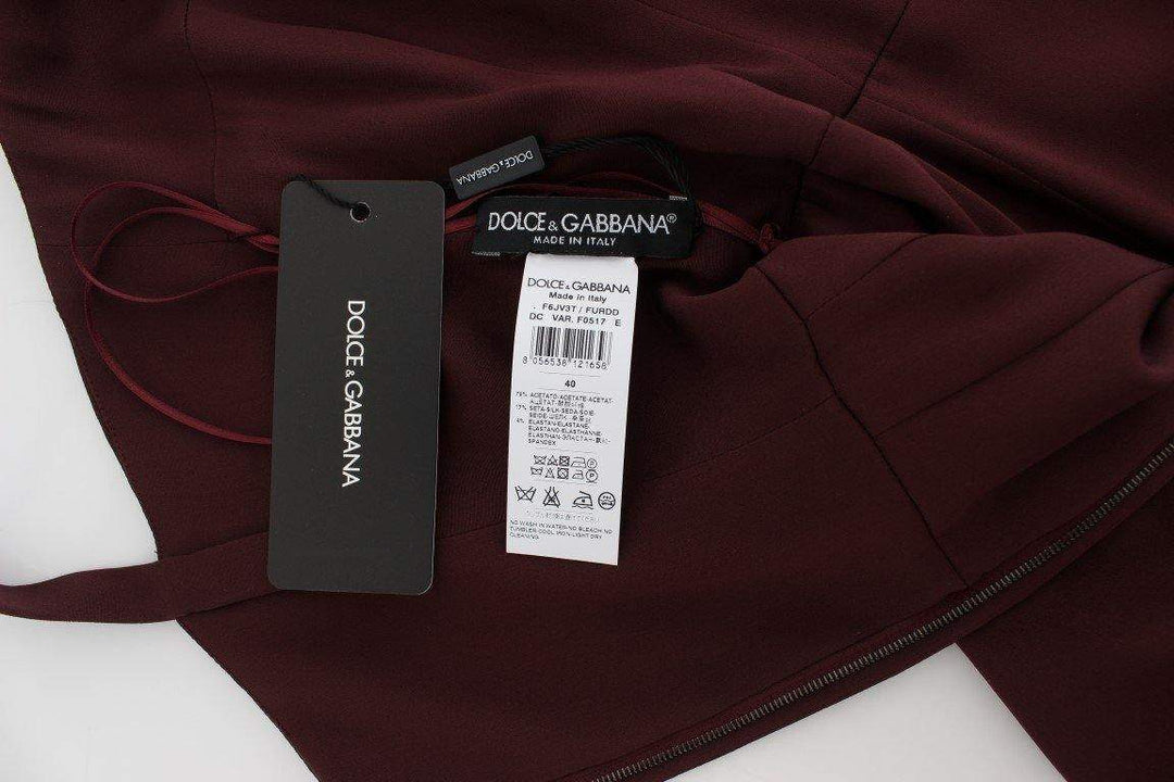 Dolce & Gabbana  Bordeaux Stretch Full Length Sheath Dress #women, Bordeaux, Brand_Dolce & Gabbana, Catch, Clothing_Dress, Dolce & Gabbana, Dresses - Women - Clothing, feed-agegroup-adult, feed-color-bordeaux, feed-gender-female, feed-size-IT40|S, Gender_Women, IT40|S, Kogan at SEYMAYKA