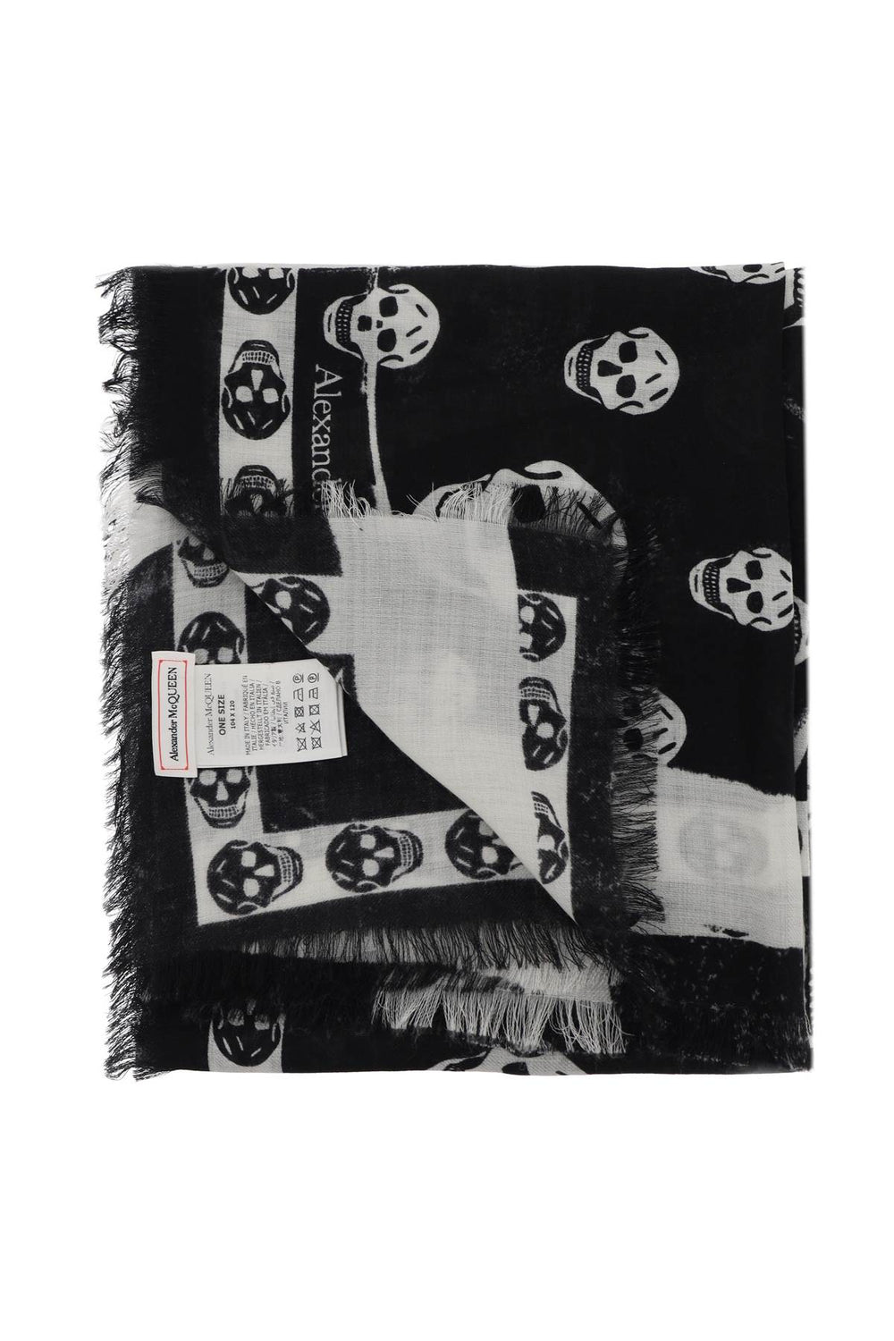 Alexander mcqueen slashed skull scarf-1