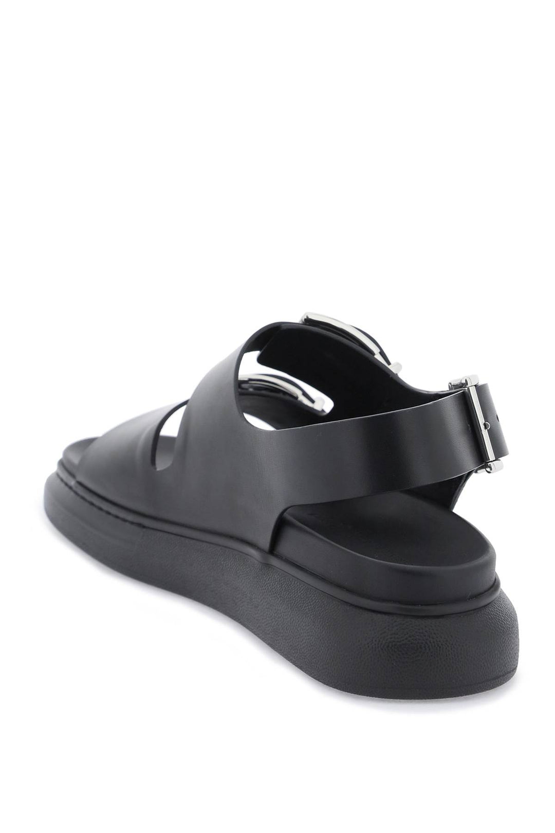 Alexander mcqueen leather sandals with maxi buckles-2