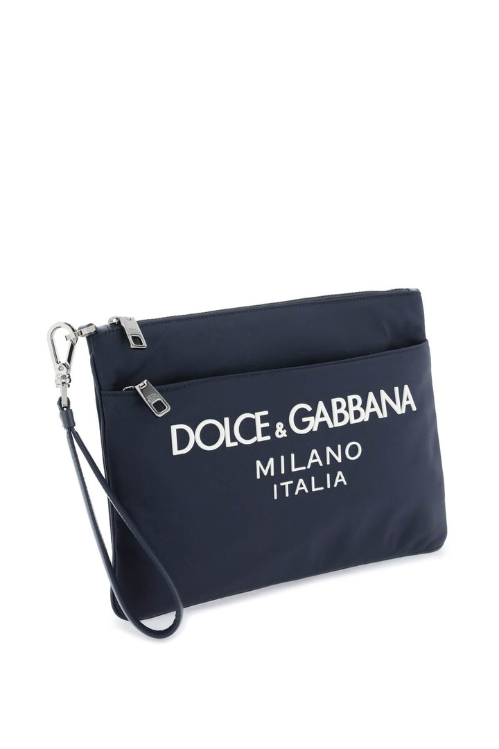 Dolce & gabbana nylon pouch with rubberized logo-2